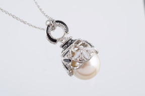 Keren Kopal Silver & Black Pearl Egg Pendant Necklace  39.00