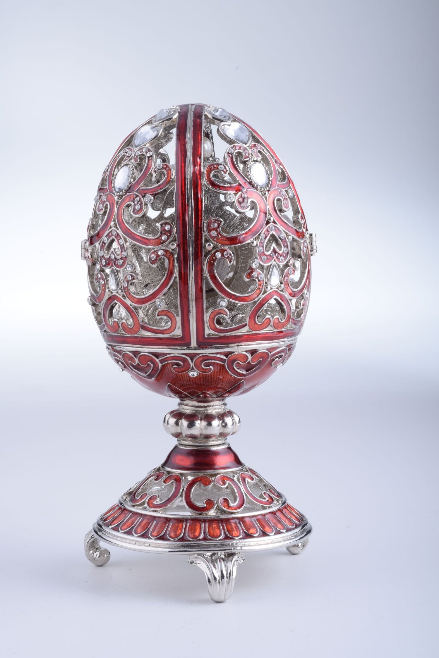 Silver & Red Faberge Egg