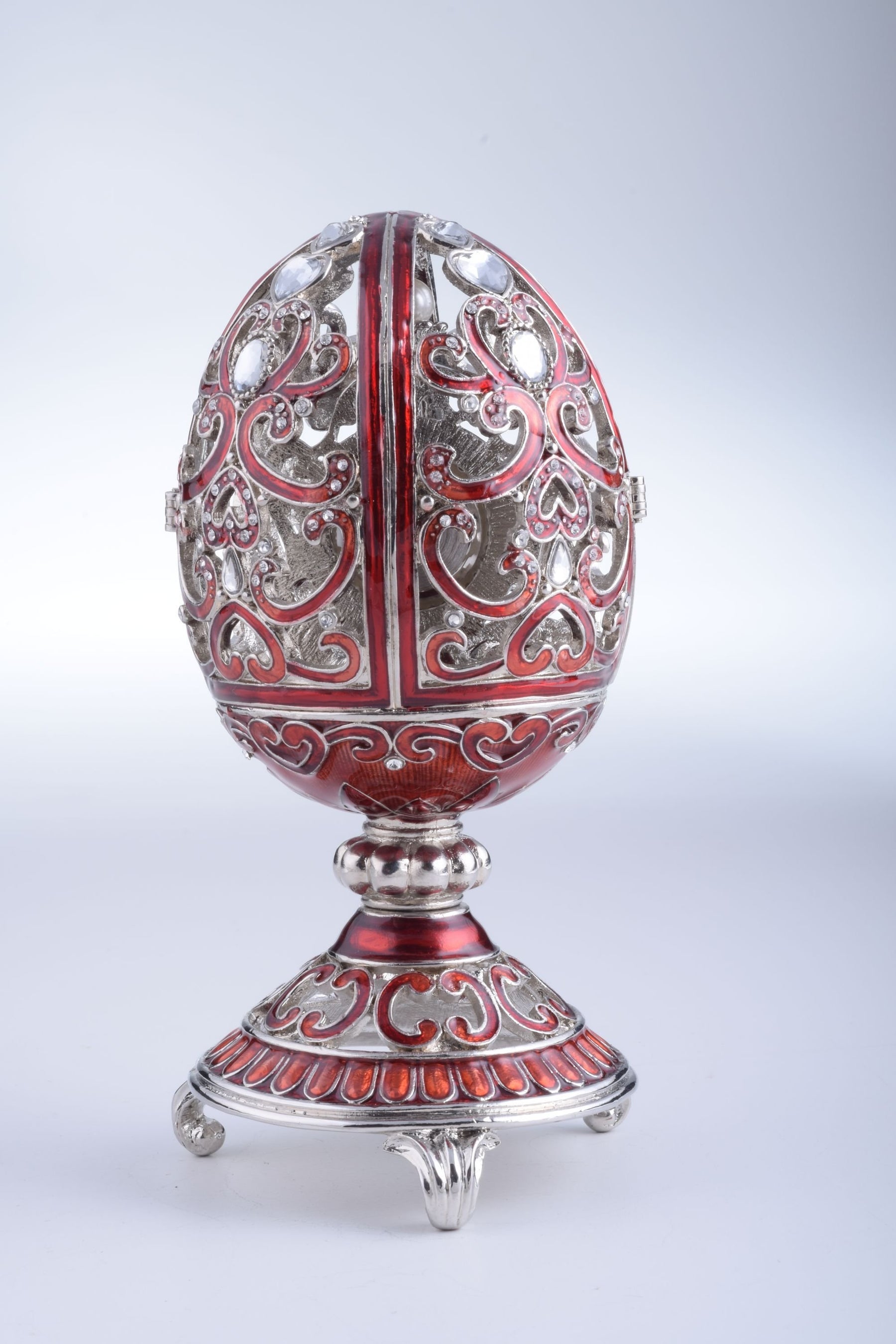 Silver & Red Faberge Egg  Keren Kopal