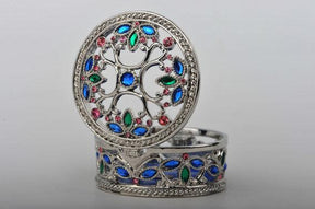 Keren Kopal Silver with Blue & Pink Decorations Trinket Box  45.50