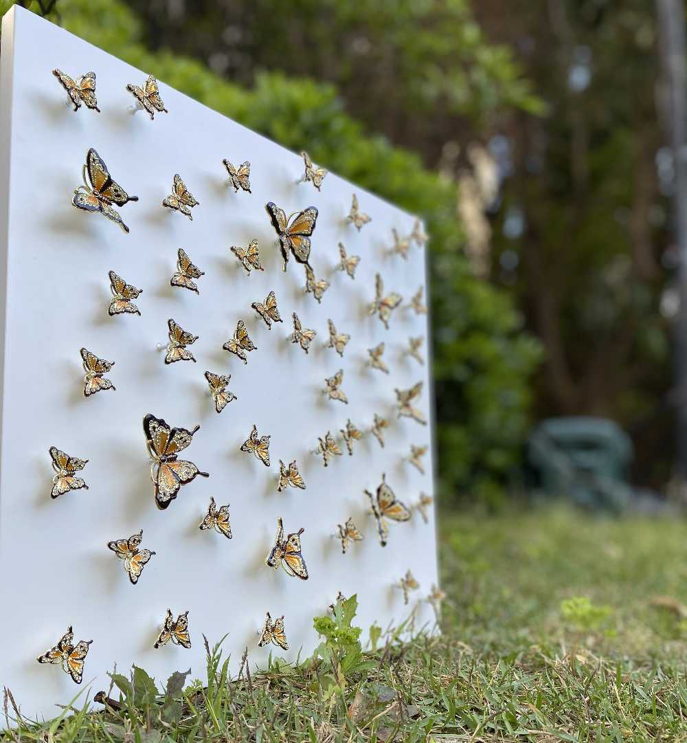 Butterflies in Perfect Harmony Wall Art White