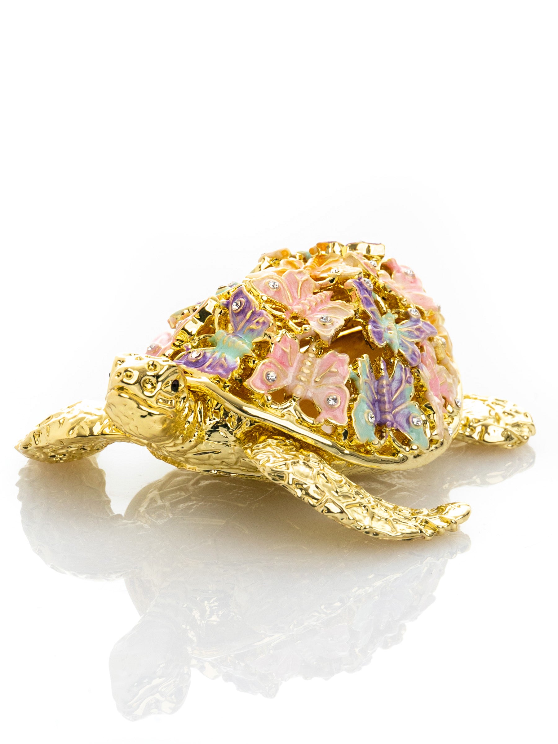 Golden Turtle Decorated with butterflies