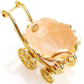 Red vintage Baby Carriage Trinket Box stroller