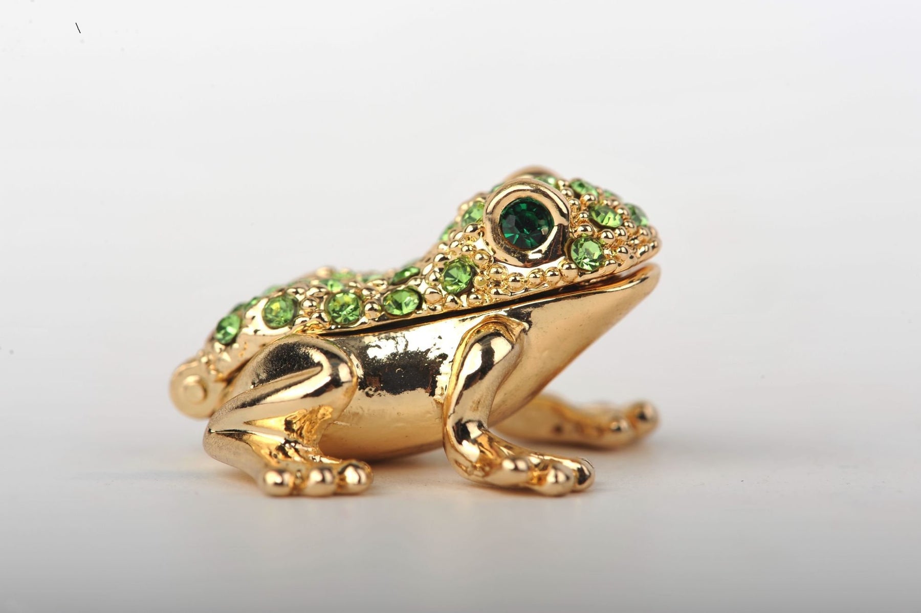 Tiny Gold & Green Sitting Toad  Keren Kopal