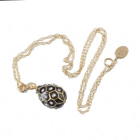Black Egg Pendant Gold Necklace jewelry Keren Kopal