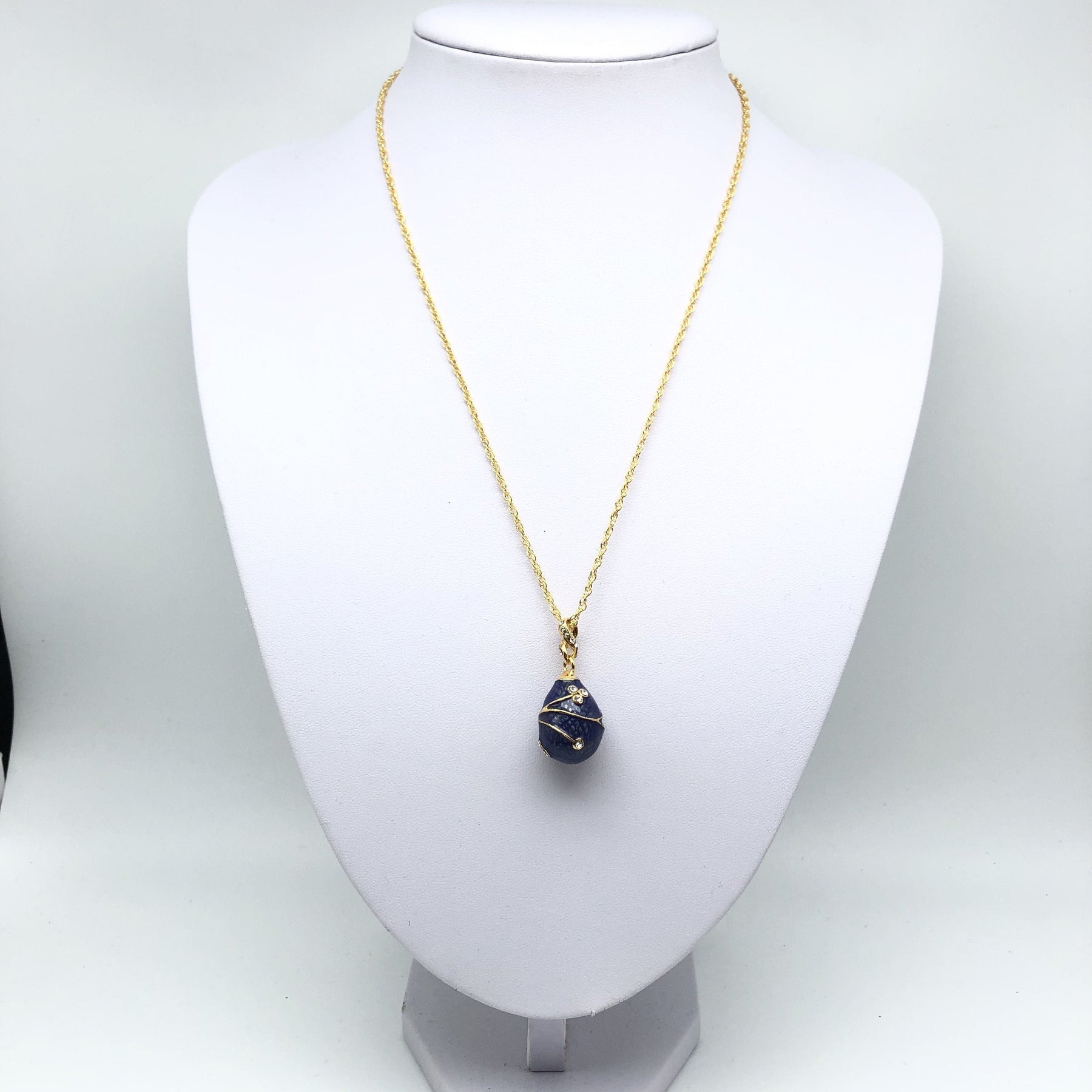 Blue Egg Pendant Gold Necklace jewelry Keren Kopal