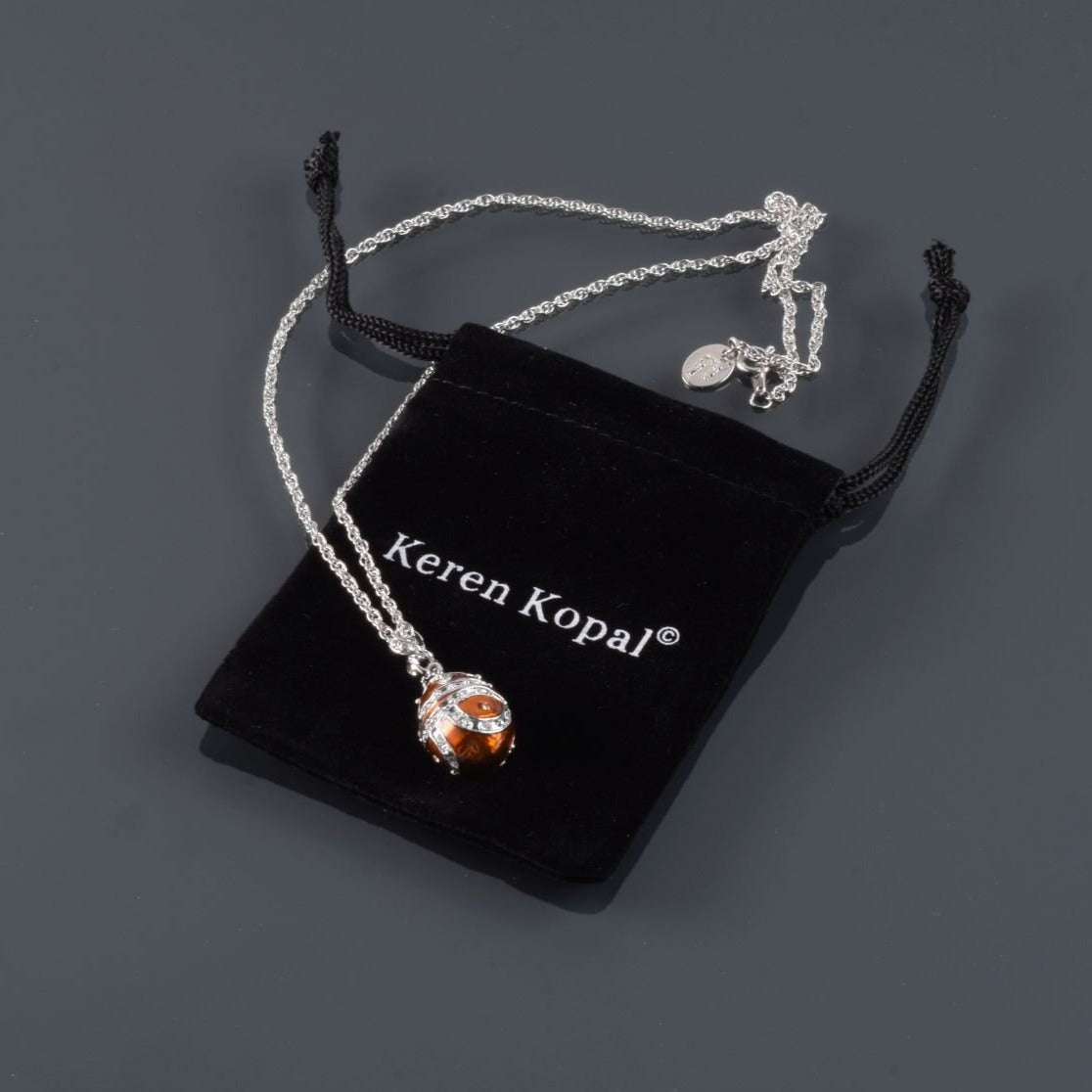 Brown Egg Pendant Necklace jewelry Keren Kopal