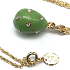 Green Egg Pendant Gold Necklace jewelry Keren Kopal