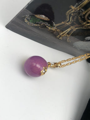 Purple Egg Star of David Pendant Gold Necklace jewelry Keren Kopal
