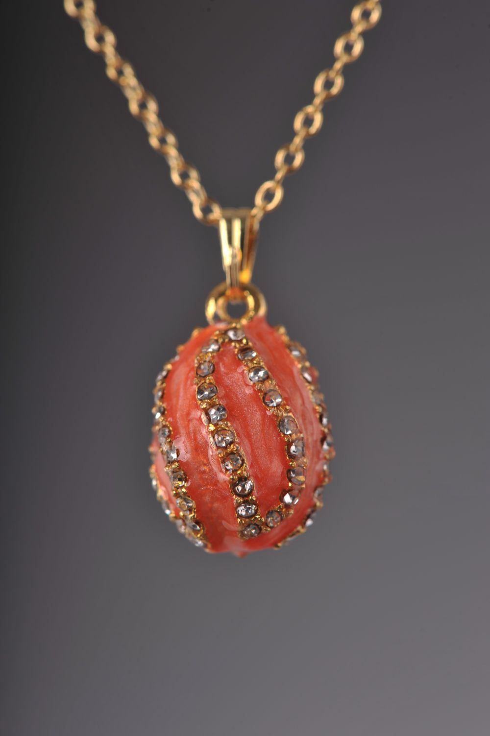 Keren Kopal Salmon Spiral Egg Pendant Necklace jewelry 37.00