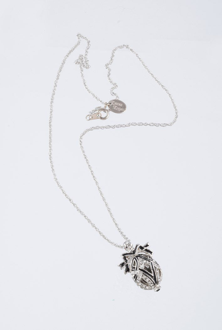 Silver & Black Egg Pendant Necklace jewelry Keren Kopal