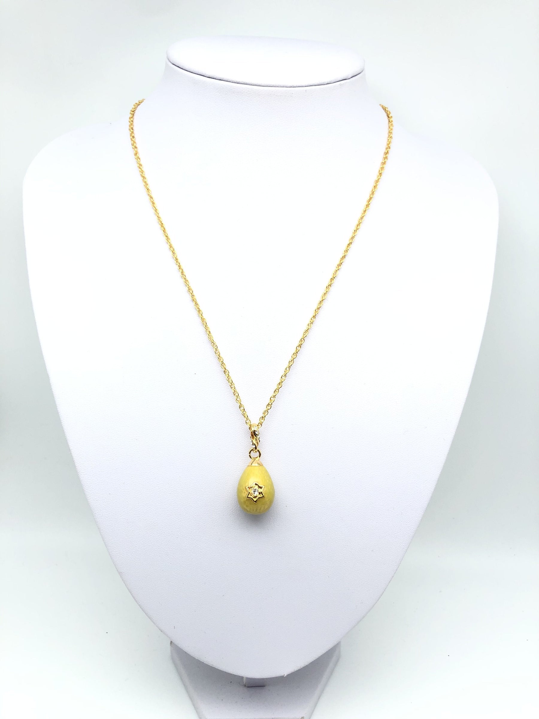 Yellow Egg Star of David Pendant Gold Necklace jewelry Keren Kopal