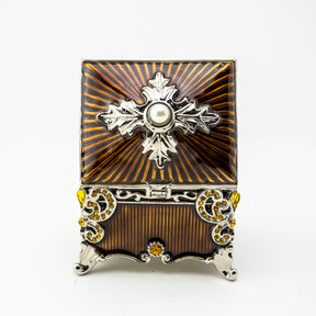 Brown Decorated Trinket Box trinket box Keren Kopal
