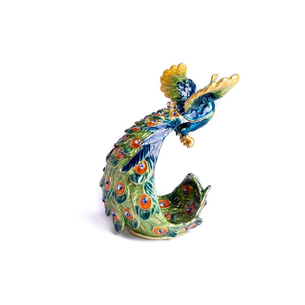 Colorful Decorated Peacock trinket box Keren Kopal