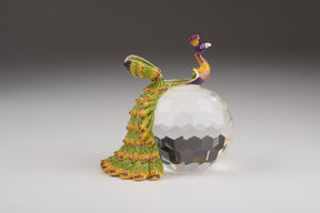 Keren Kopal Colorful Peacock on Crystal Ball trinket box 164.00