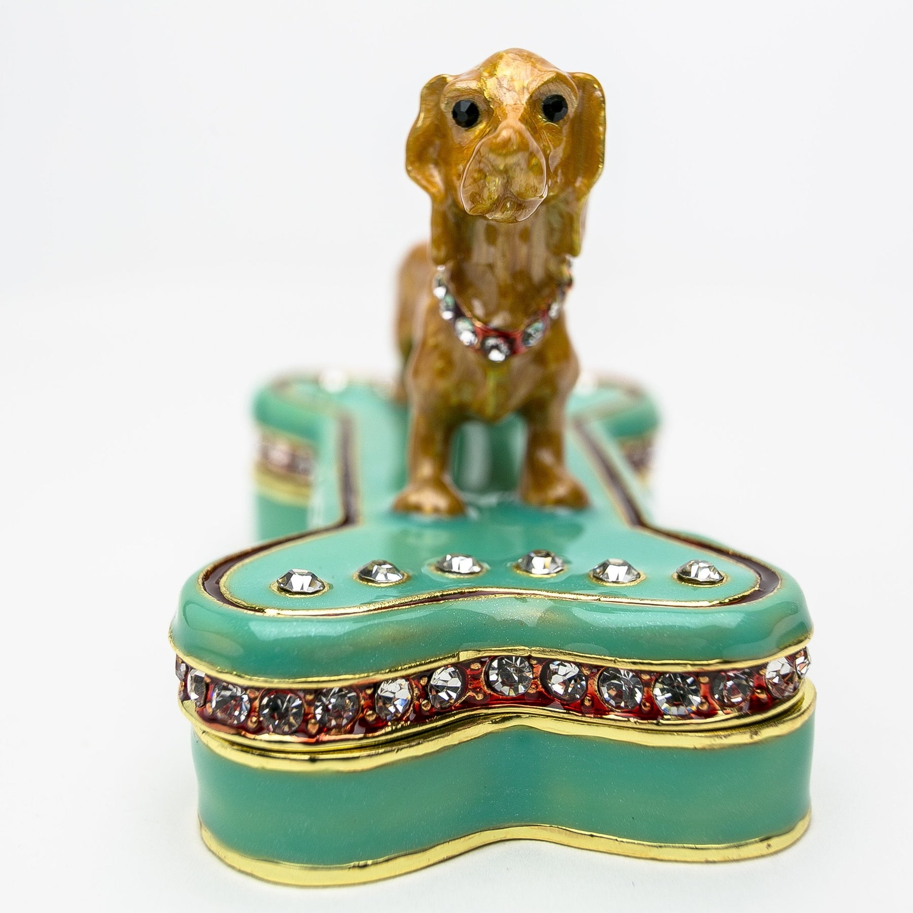 Dachshund Dog Sitting on Bone trinket box Keren Kopal