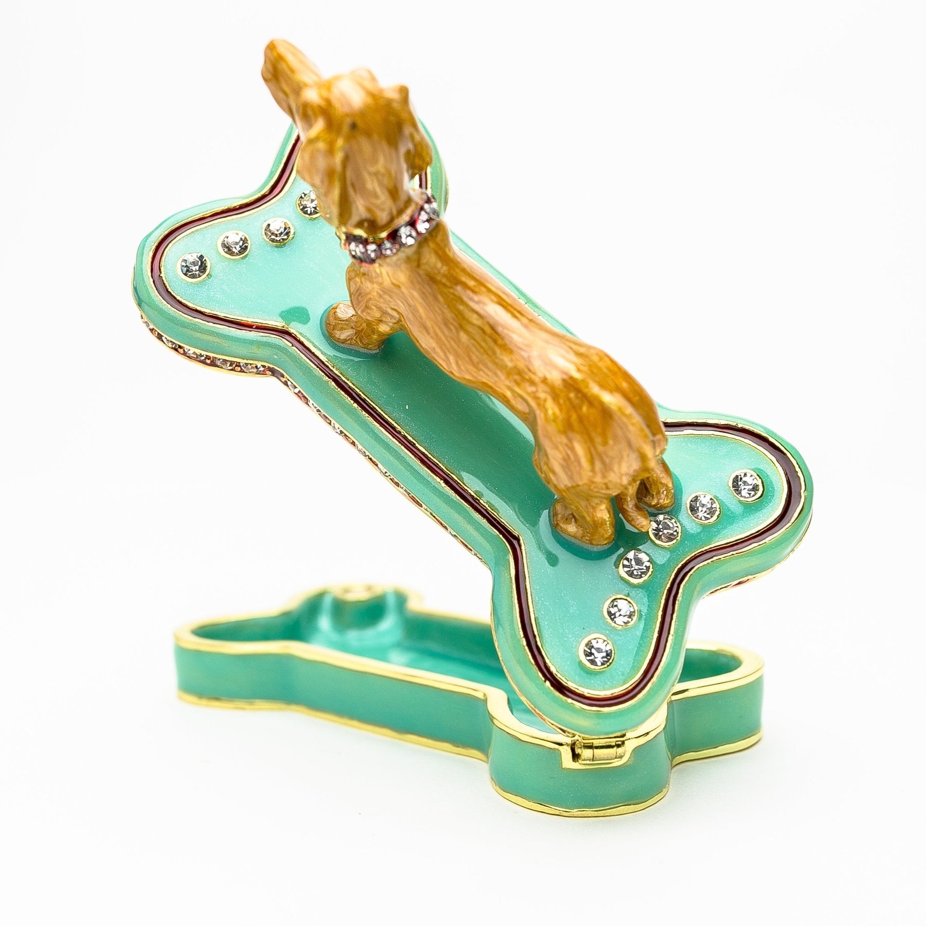 Dachshund Dog Sitting on Bone trinket box Keren Kopal
