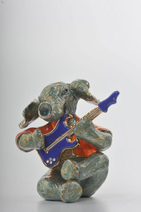 Keren Kopal Elephant Playing a Purple Guitar trinket box 83.50