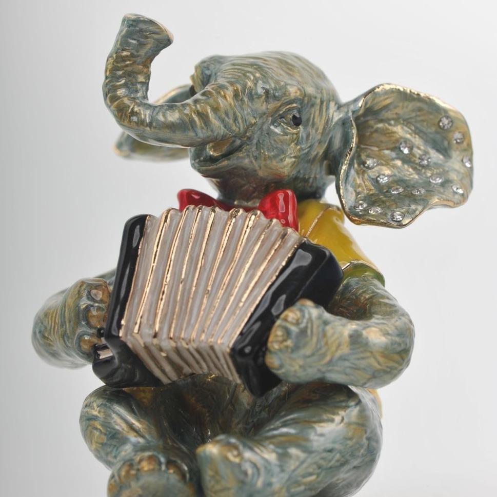 Keren Kopal Elephant Playing the Accordion trinket box 83.50