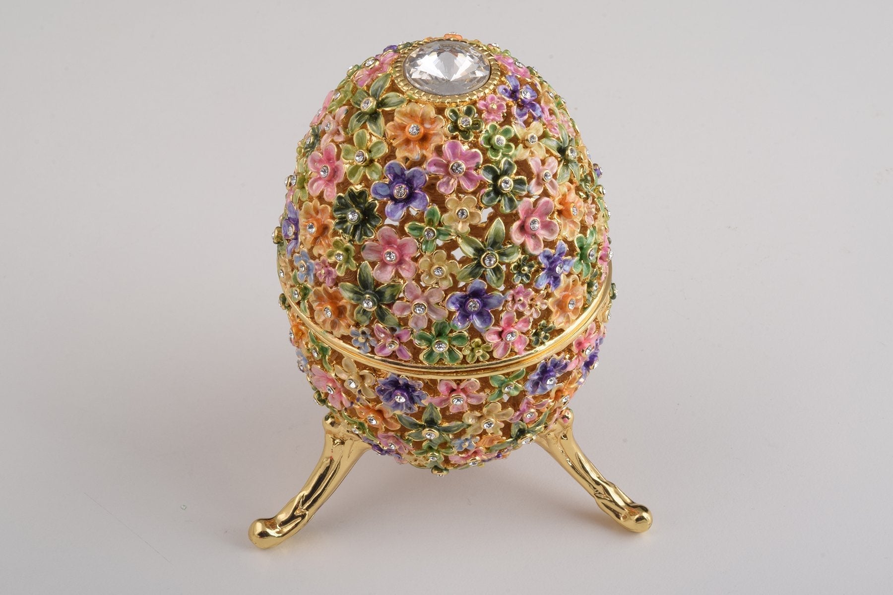 Keren Kopal Gold with Colorful Flowers Easter Egg trinket box 119.00