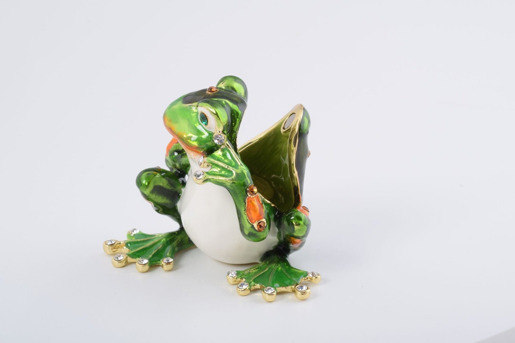 Green Frog Hear No Evil trinket box Keren Kopal