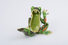 Green Frog Speak No Evil trinket box Keren Kopal
