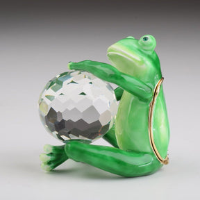 Keren Kopal Green Frog with Crystal Ball trinket box 104.00