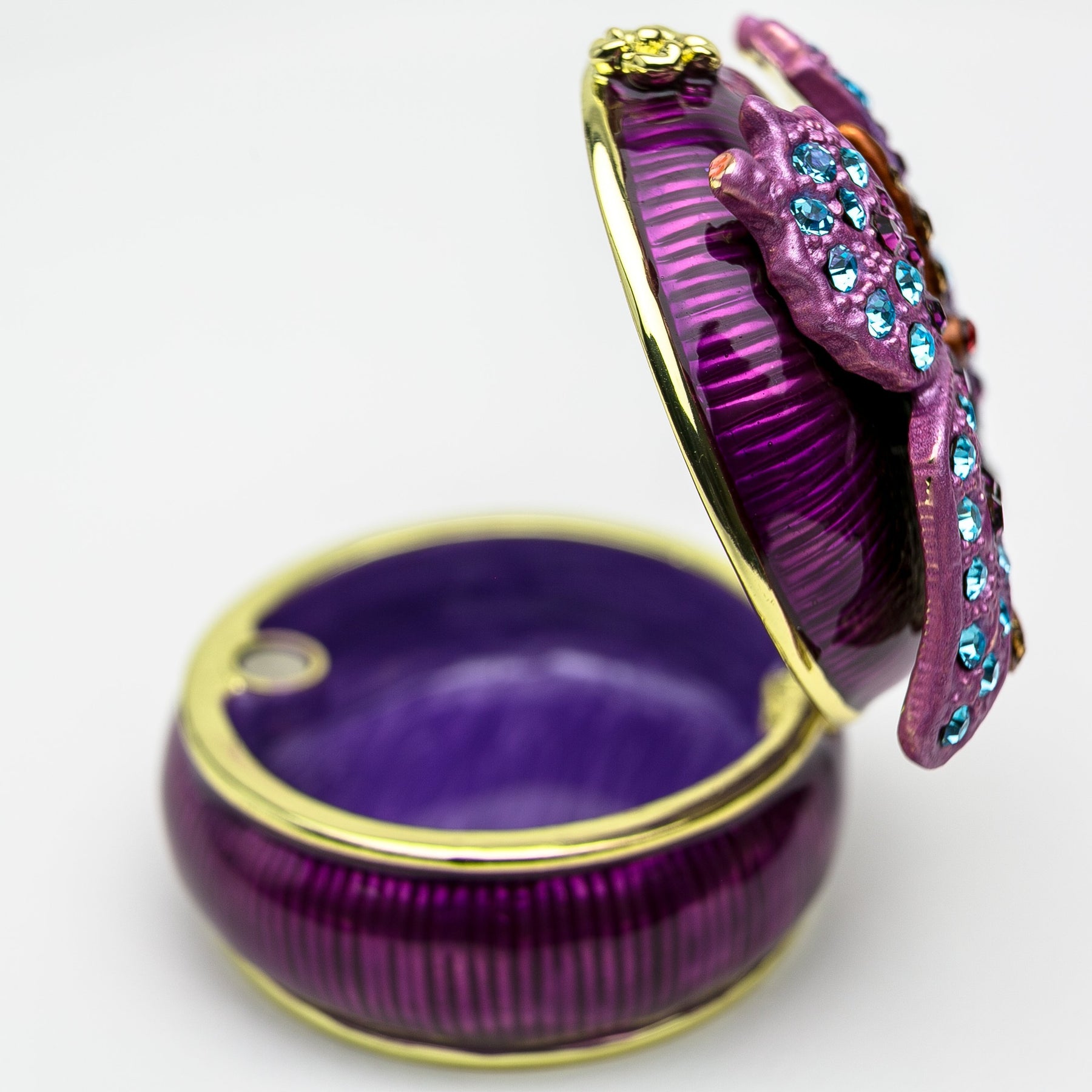 Purple Decorated Trinket Box with Butterfly trinket box Keren Kopal