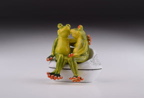 Two Frogs Sitting Together trinket box Keren Kopal