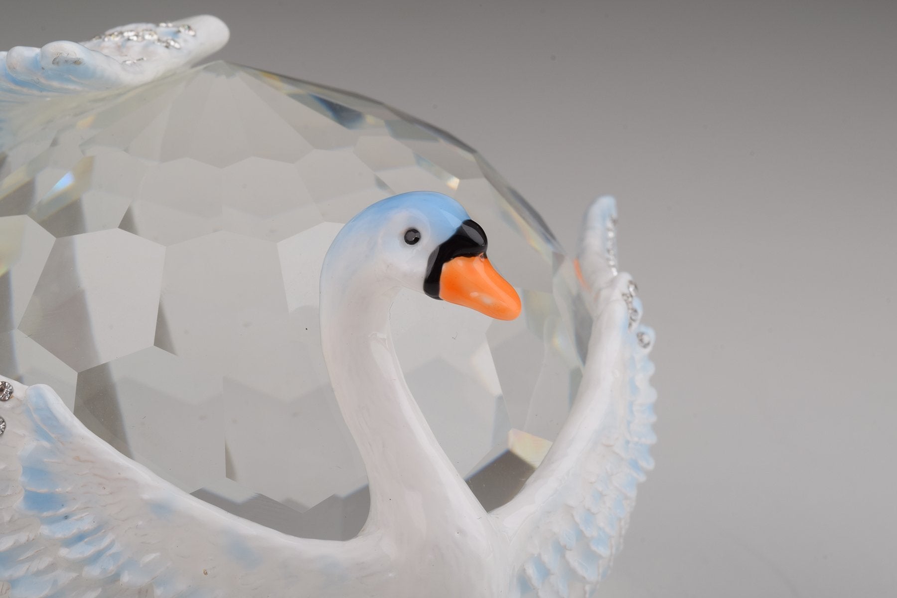 Keren Kopal Two White Swans on Crystal Ball trinket box 141.50