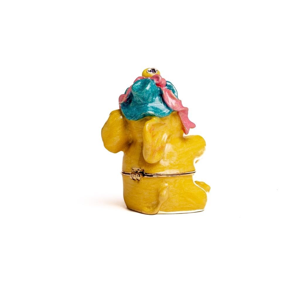 Yellow Sitting Elephant trinket box Keren Kopal