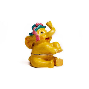 Yellow Sitting Elephant trinket box Keren Kopal